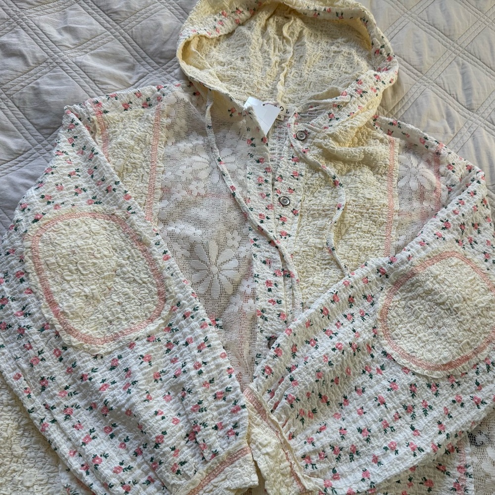 Beautiful POL Urban Bloom Floral & Lace Hoodie Jacket❤️ - Picture 7 of 16